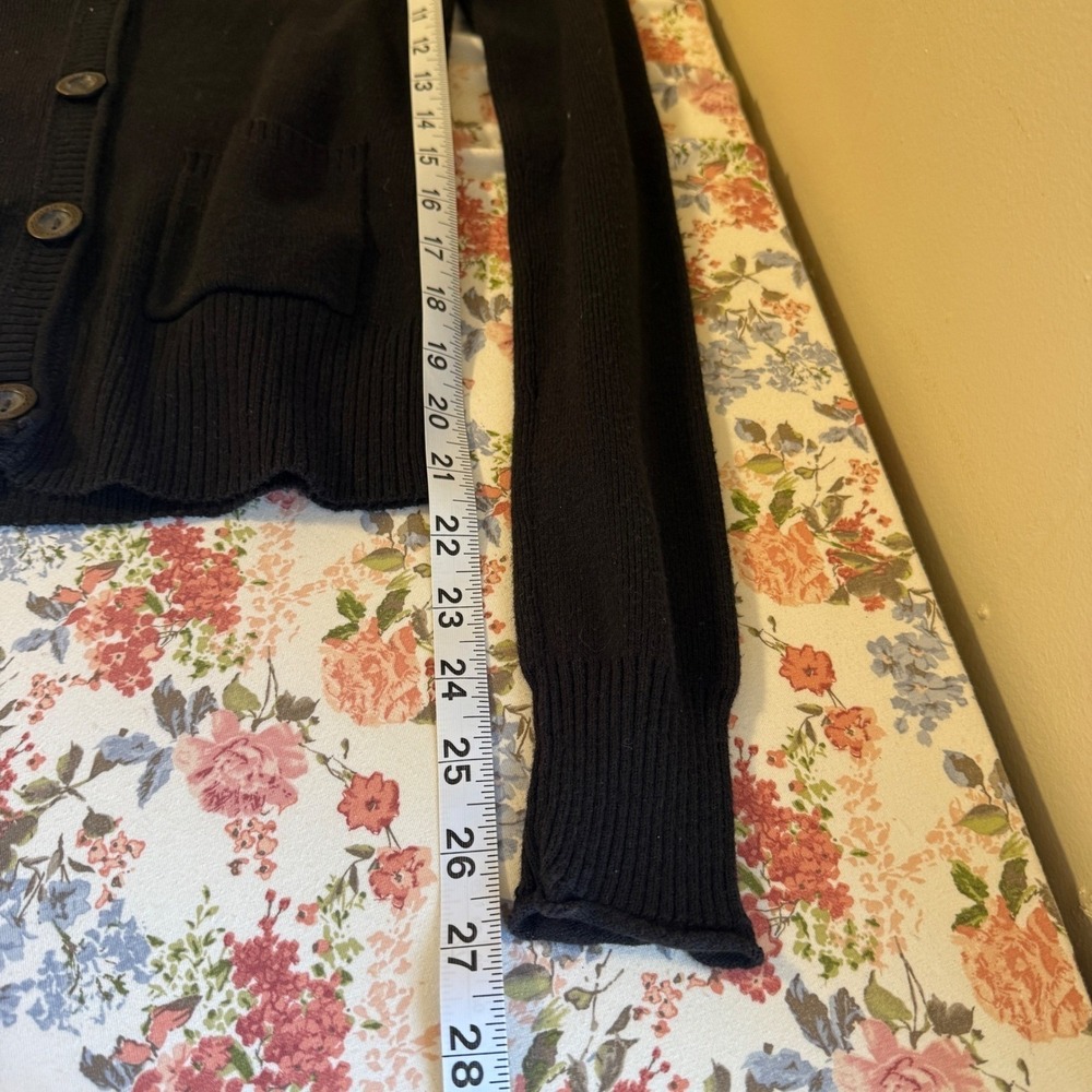 Aeropostale Womens Black Cardigan Medium Minimalist Capsule Essential Classic - Picture 13 of 13